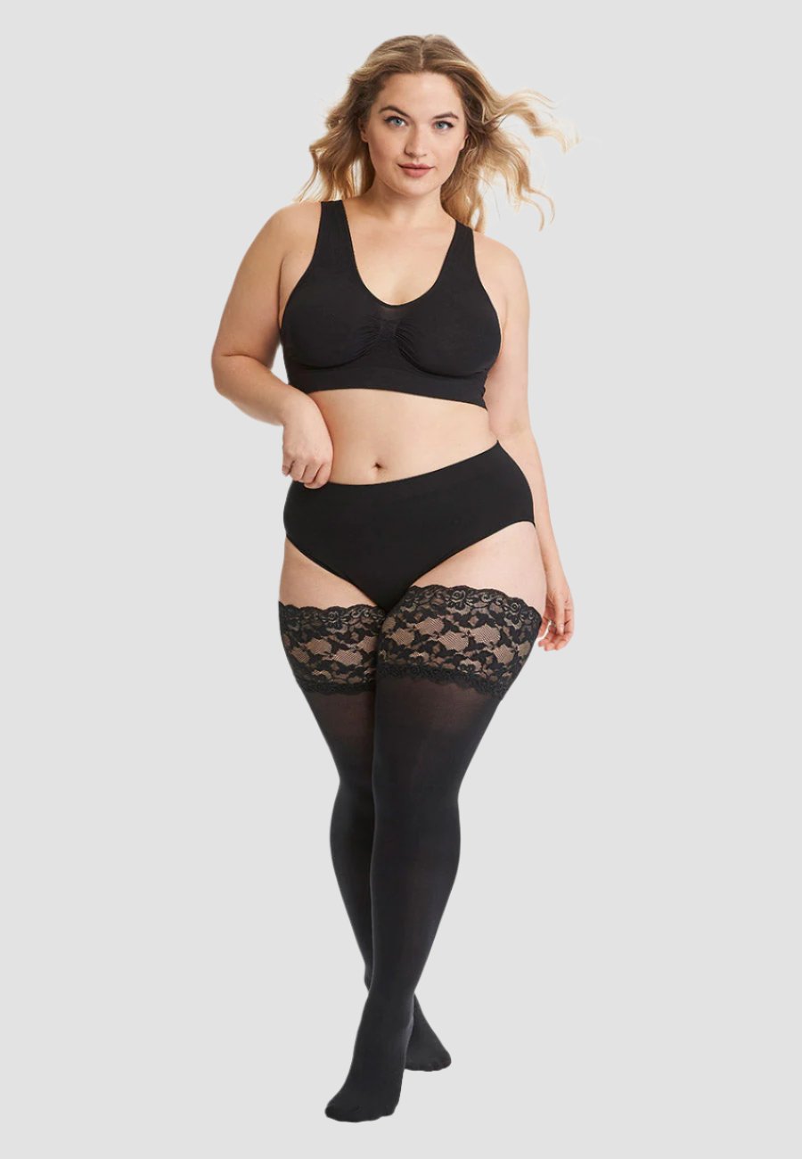 Plus size thigh highs that stay up best sale