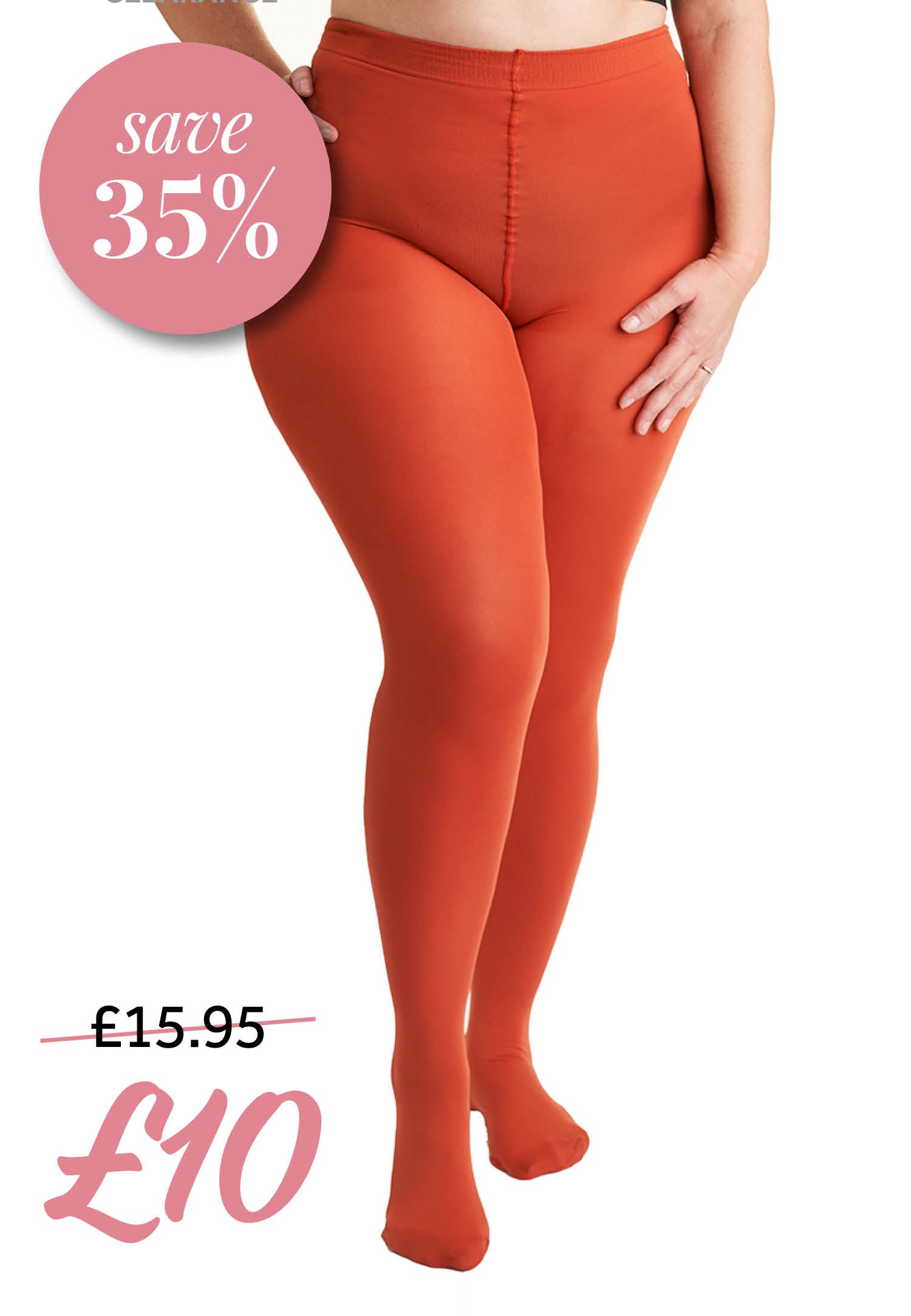 All Woman 90 denier tights Burnt Orange CLEARANCE The Big Bloomers Company